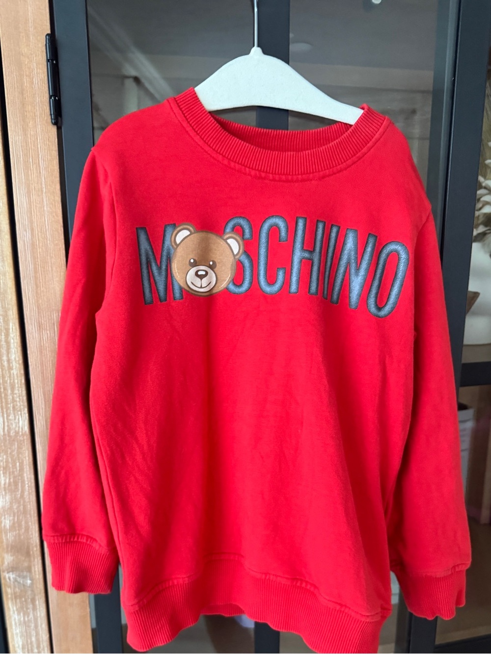 Moschino crewneck toddler teddy bear logo unisex sweater long sleeve sweatshirt